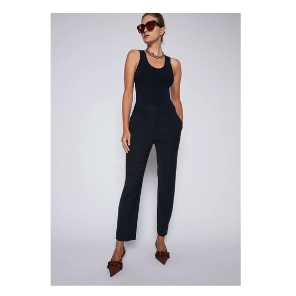 New! SCANLAN THEODORE Slim Bootcut Croppwd Royal Blue Pants - Picture 2 of 11